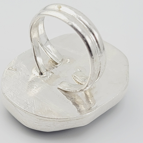 BLACK ONYX STATEMENT RING HANDMADE IN STERLING SILVER SZ 7.5 - Picture 3 of 6